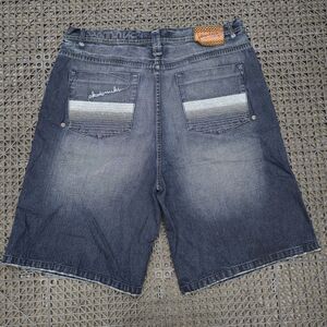 Akademiks Jeans Jorts Men's 40 Baggy Streetwear Embroidered Faded Skater Y2K